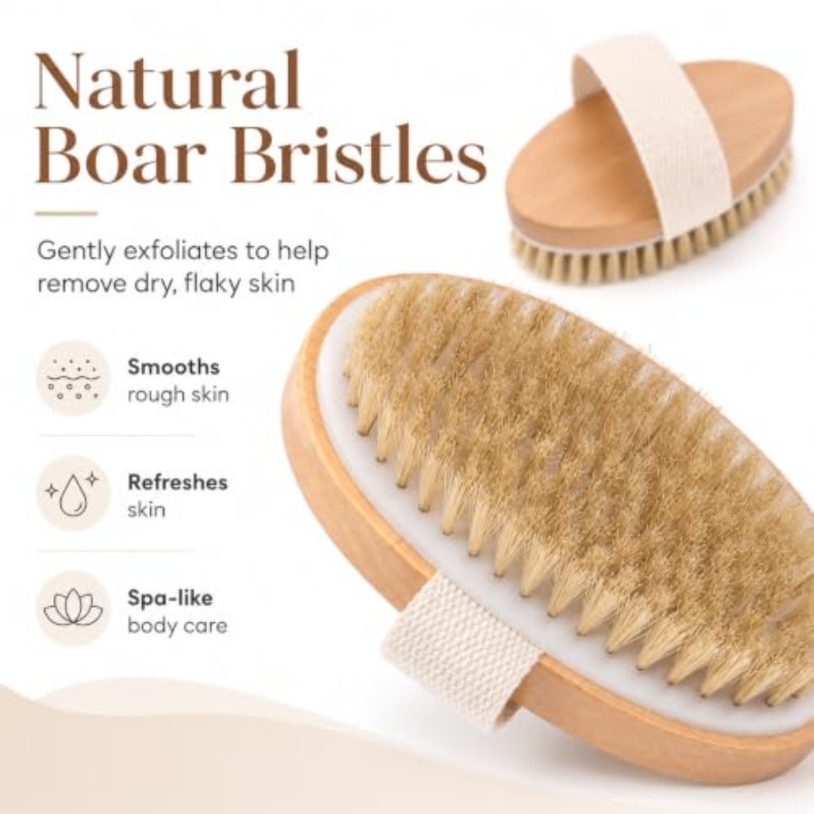 Dry Body Brush 2 Pack, Natural - Dry Brush Body recension och pris