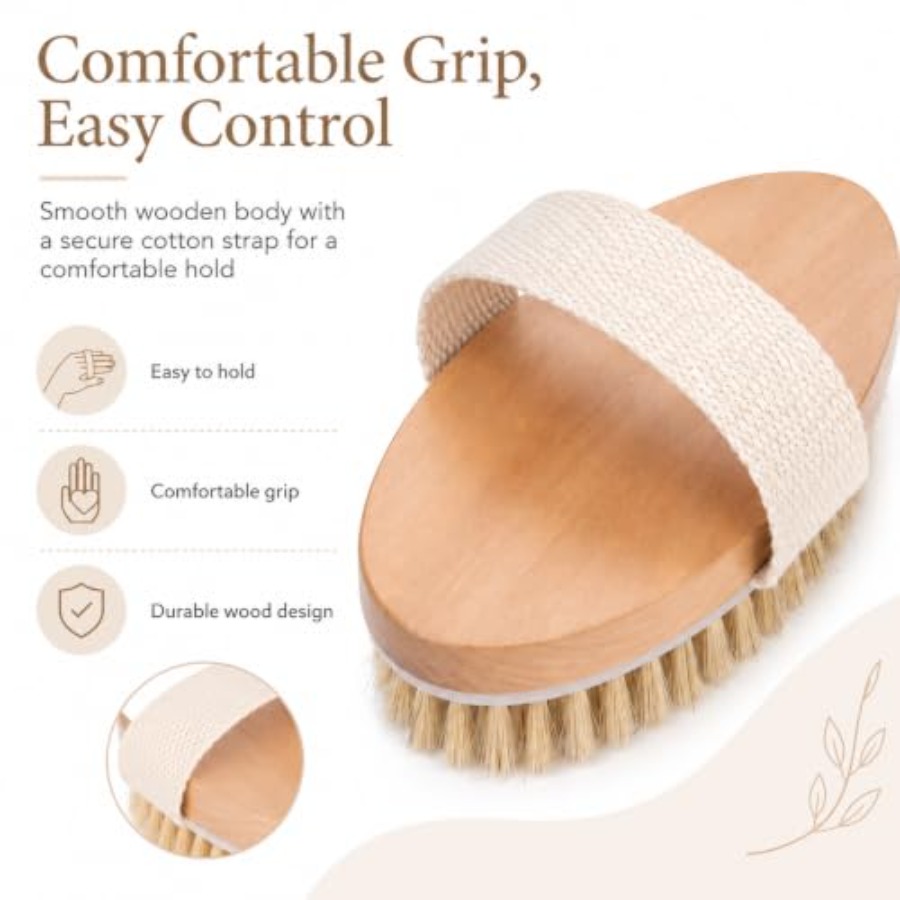 Dry Body Brush 2 Pack, Natural - Dry Brush Body recension och pris