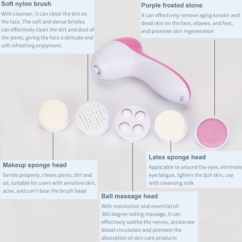 5 IN 1 Face Cleansing Brush Wa - Dry Brush Body recension och pris